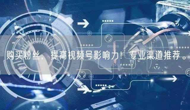 购买粉丝，提高视频号影响力！专业渠道推荐。