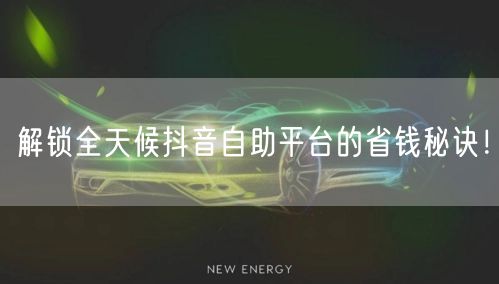 解锁全天候抖音自助平台的省钱秘诀!