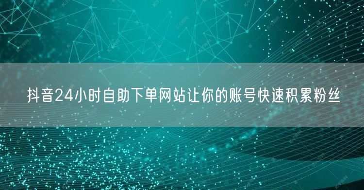 抖音24小时自助下单网站让你的账号快速积累粉丝