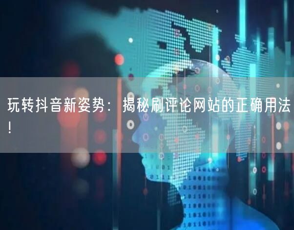 玩转抖音新姿势:揭秘刷评论网站的正确用法!