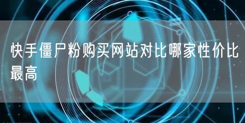 快手僵尸粉购买网站对比哪家性价比最高