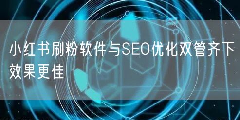 小红书刷粉软件与SEO优化双管齐下效果更佳