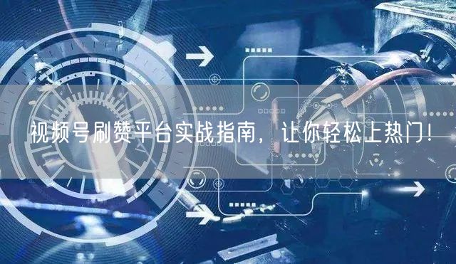 视频号刷赞平台实战指南,让你轻松上热门!