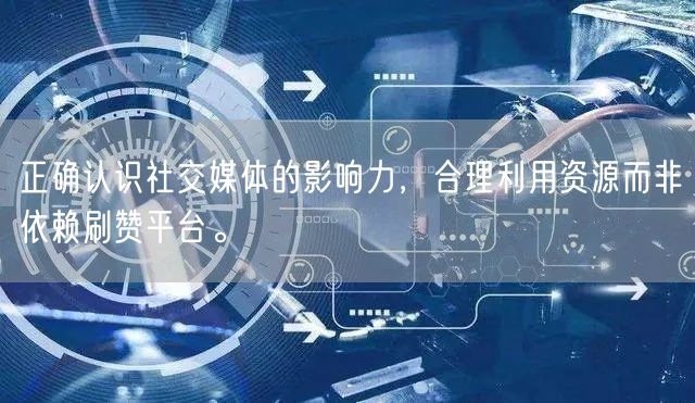 正确认识社交媒体的影响力，合理利用资源而非依赖刷赞平台。